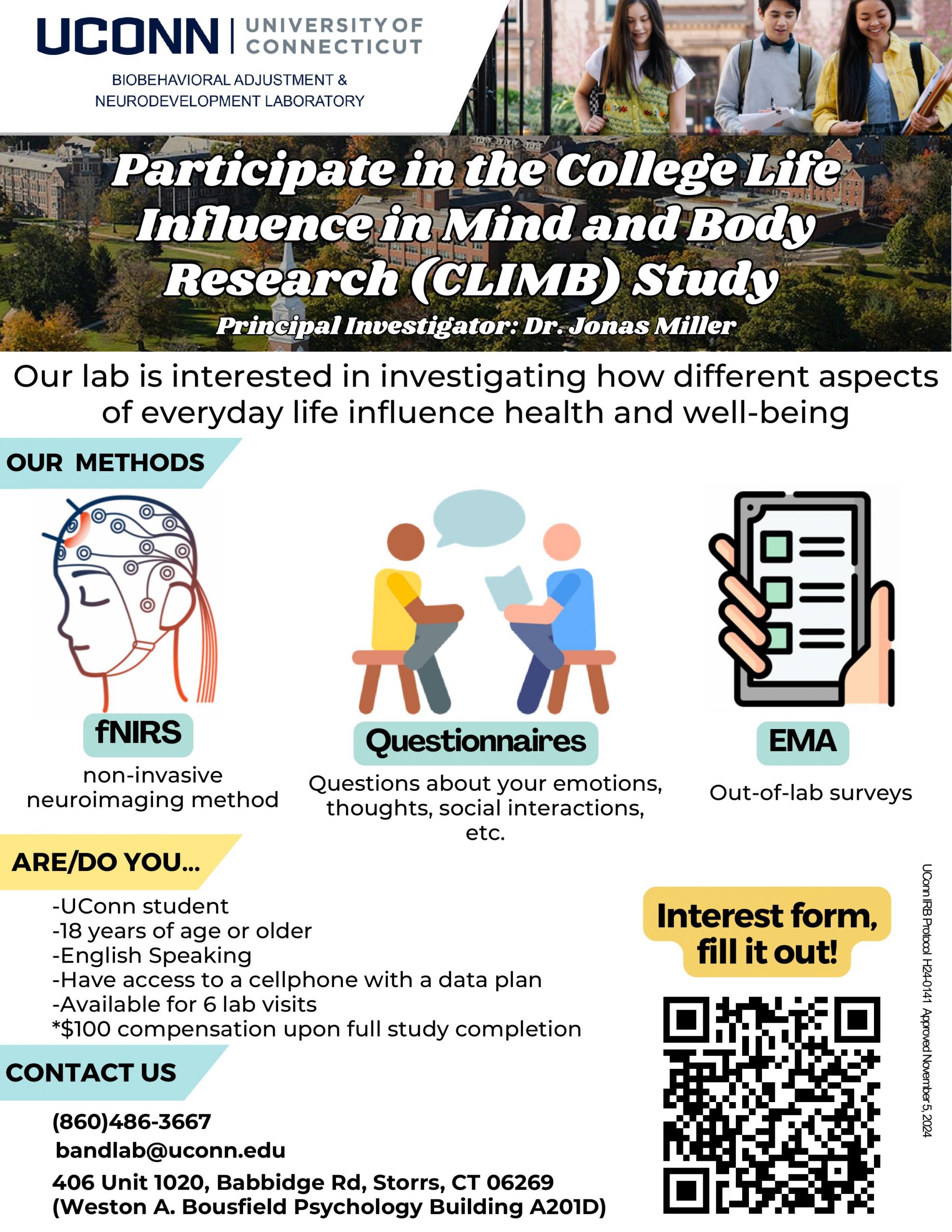 CLIMB study IRB approved flyer